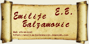 Emilije Balzamović vizit kartica